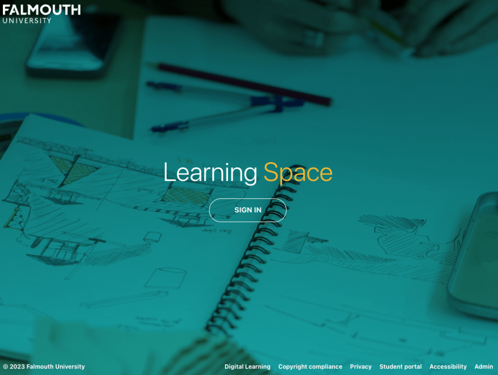 Screenshot of the refreshed Learning Space login page