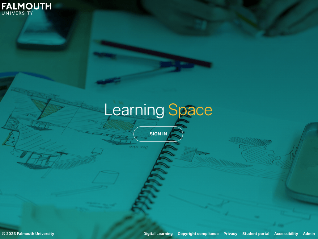 Learning Space login page.