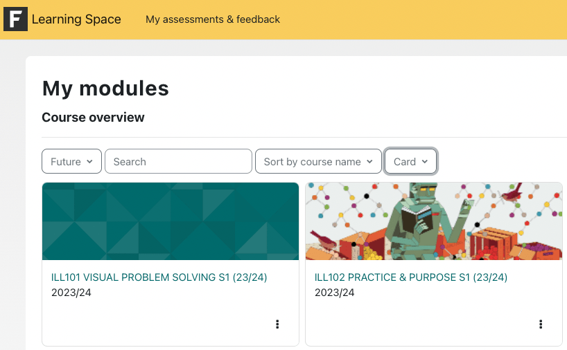 Example of My Modules page default icon and a customised one
